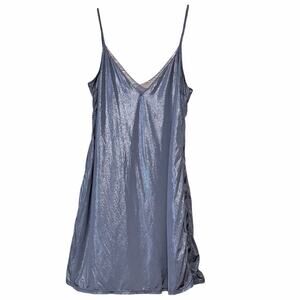 Victoria’s Secret Shimmery Mesh Slip Dress Gray Size Medium sexy lingerie bold